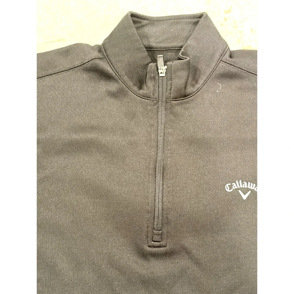 Callaway Golf Pullover Jacket Men's Large Black 1/4 Zip Performance Fleece Lined